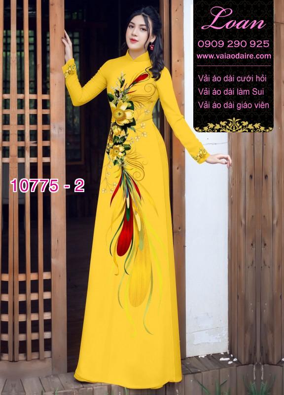 Vải áo dài hoa 3D