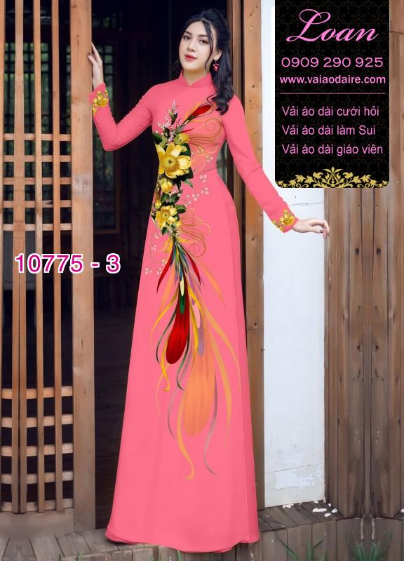 Vải áo dài hoa 3D