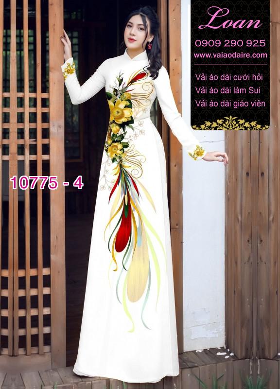 Vải áo dài hoa 3D