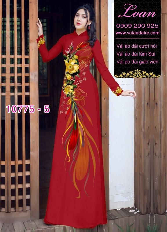 Vải áo dài hoa 3D
