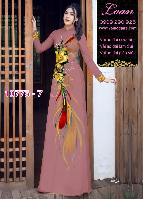 Vải áo dài hoa 3D