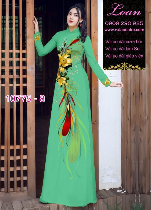 Vải áo dài hoa 3D
