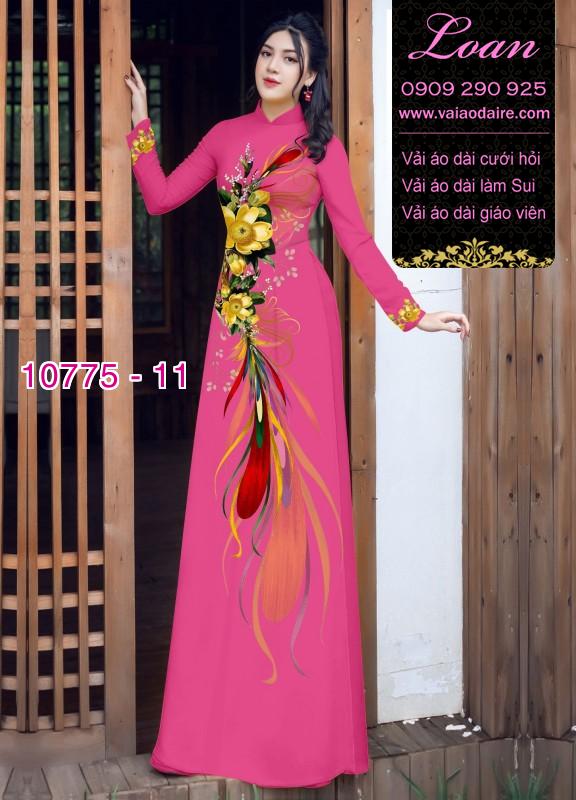 Vải áo dài hoa 3D