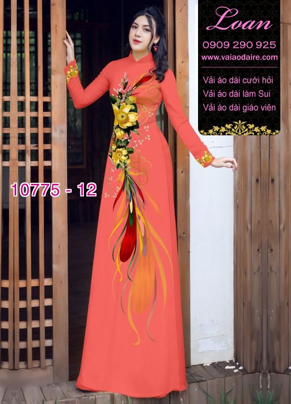 Vải áo dài hoa 3D