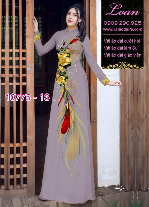 Vải áo dài hoa 3D