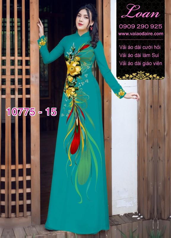 Vải áo dài hoa 3D