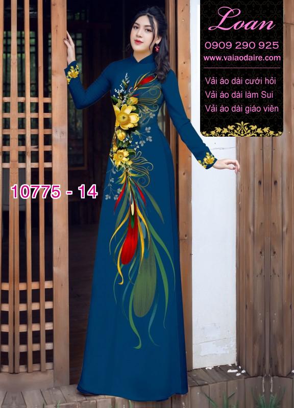 Vải áo dài hoa 3D