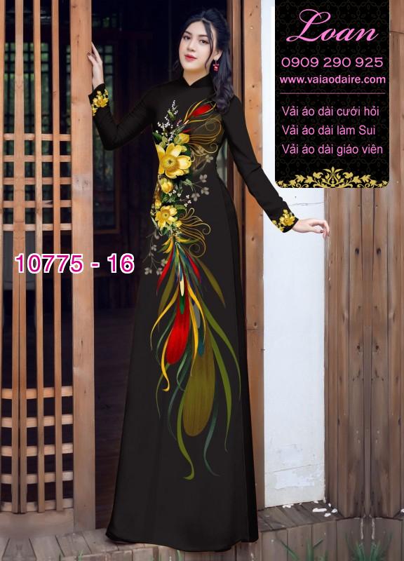 Vải áo dài hoa 3D