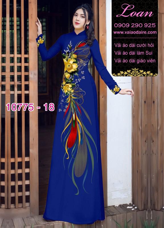 Vải áo dài hoa 3D