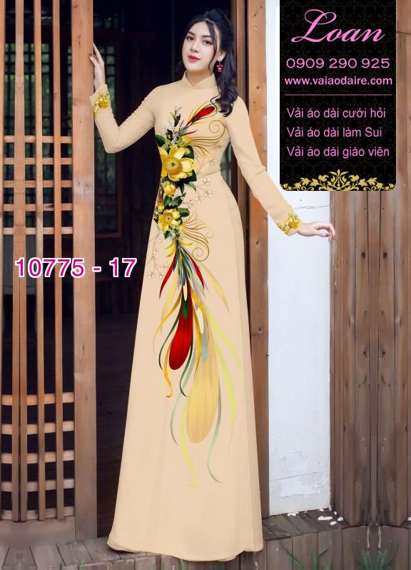 Vải áo dài hoa 3D