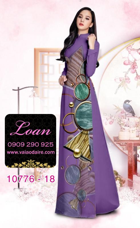 Vải áo dài hoa 3D