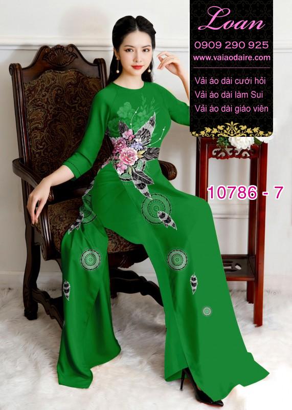 Vải áo dài hoa 3D
