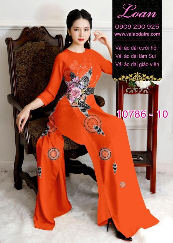 Vải áo dài hoa 3D