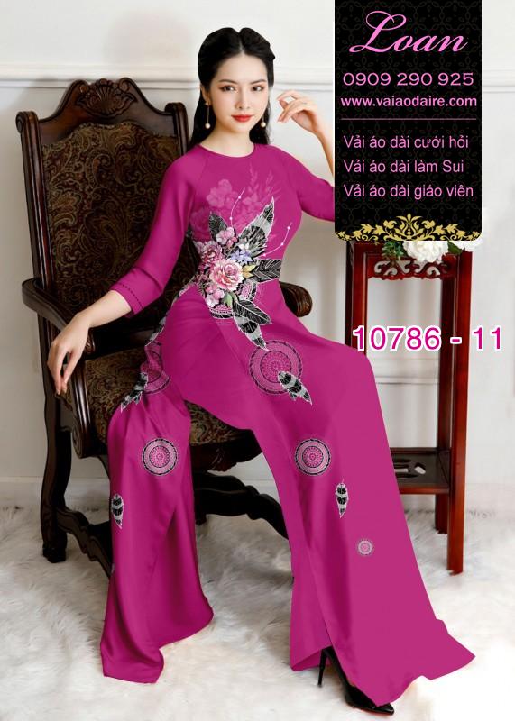 Vải áo dài hoa 3D
