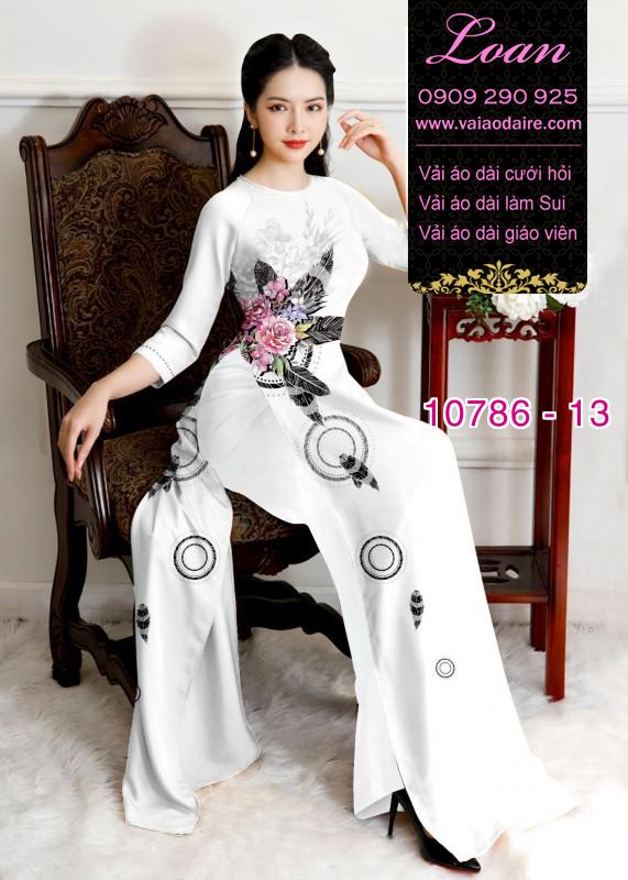 Vải áo dài hoa 3D