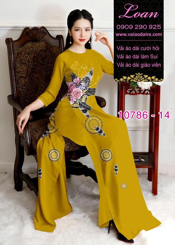 Vải áo dài hoa 3D