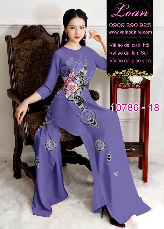 Vải áo dài hoa 3D