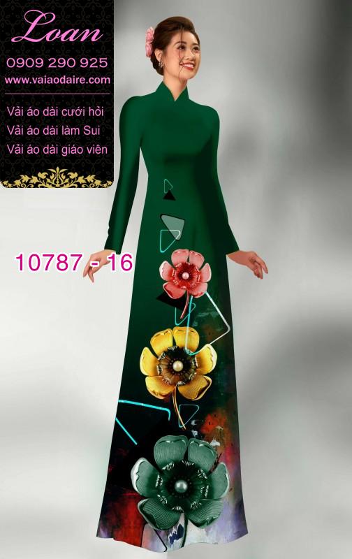 Vải áo dài hoa 3D Vải áo dài hoa 3D