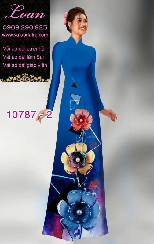 Vải áo dài hoa 3D Vải áo dài hoa 3D