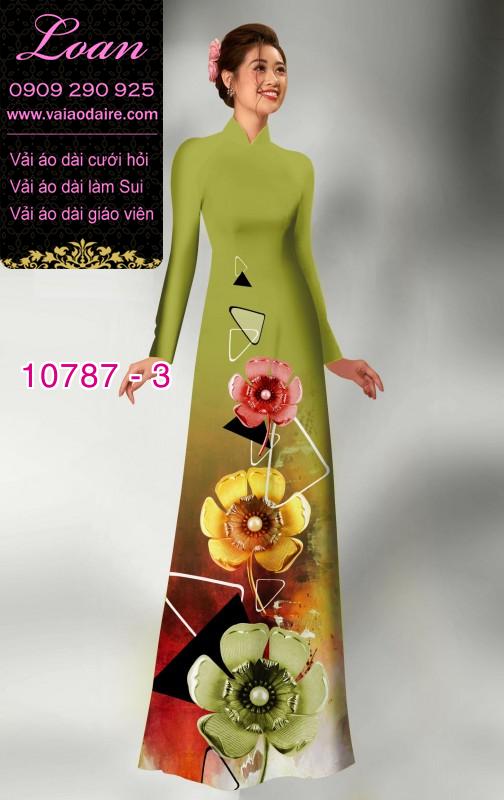 Vải áo dài hoa 3D Vải áo dài hoa 3D