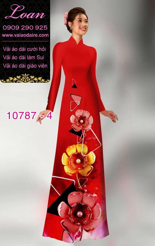 Vải áo dài hoa 3D Vải áo dài hoa 3D