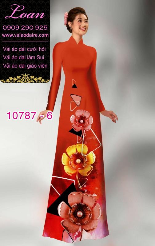 Vải áo dài hoa 3D Vải áo dài hoa 3D