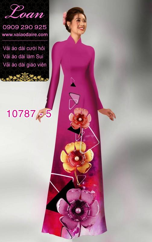 Vải áo dài hoa 3D Vải áo dài hoa 3D