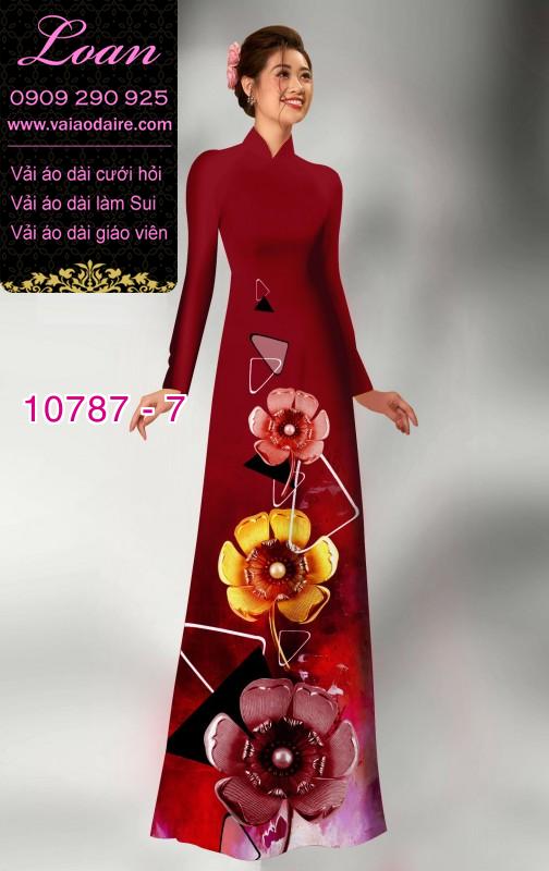 Vải áo dài hoa 3D Vải áo dài hoa 3D