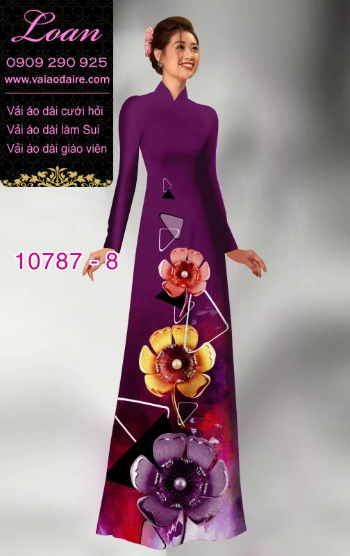 Vải áo dài hoa 3D Vải áo dài hoa 3D