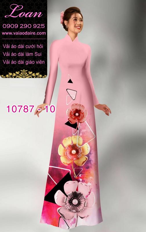Vải áo dài hoa 3D Vải áo dài hoa 3D