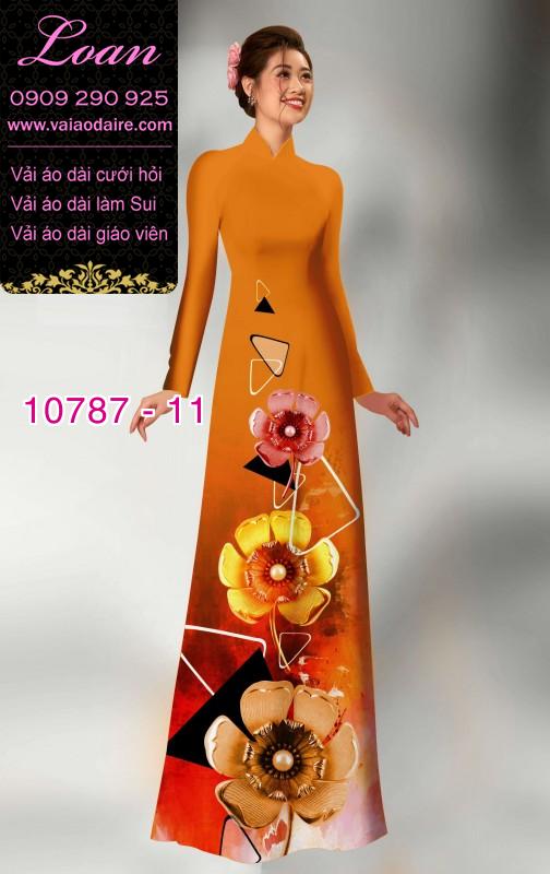 Vải áo dài hoa 3D Vải áo dài hoa 3D