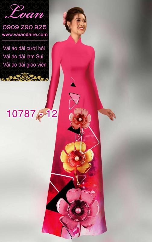 Vải áo dài hoa 3D Vải áo dài hoa 3D