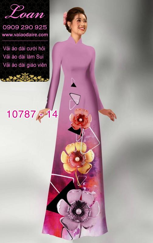 Vải áo dài hoa 3D Vải áo dài hoa 3D