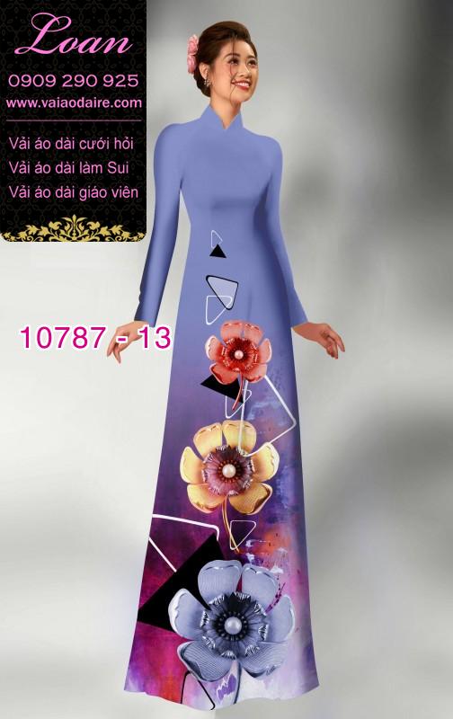 Vải áo dài hoa 3D Vải áo dài hoa 3D