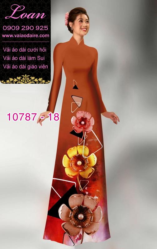 Vải áo dài hoa 3D Vải áo dài hoa 3D