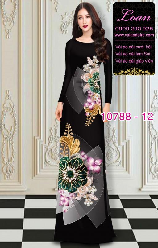 Vải áo dài hoa 3D