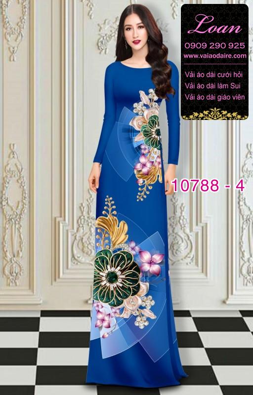Vải áo dài hoa 3D
