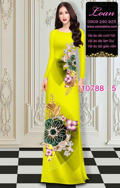 Vải áo dài hoa 3D