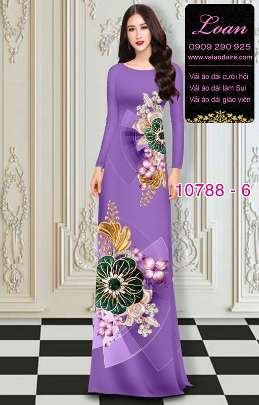 Vải áo dài hoa 3D
