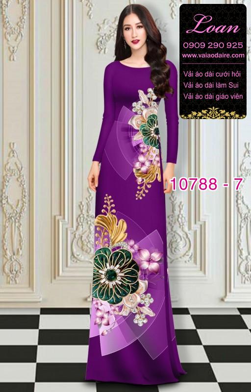 Vải áo dài hoa 3D