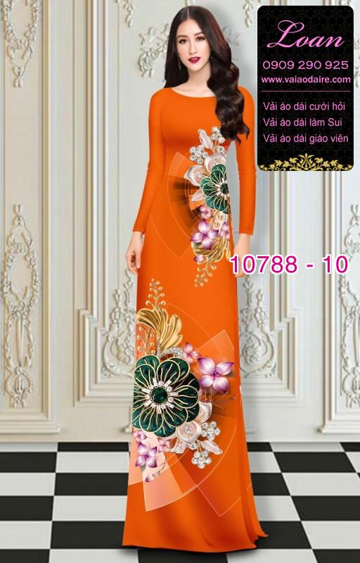Vải áo dài hoa 3D