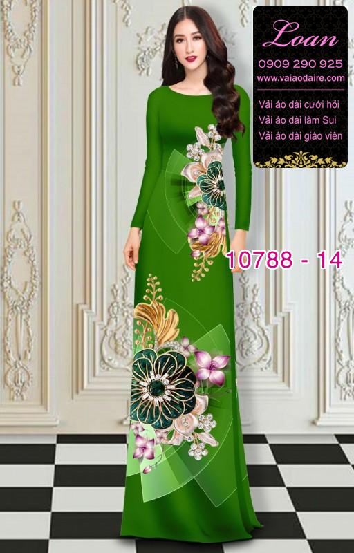 Vải áo dài hoa 3D