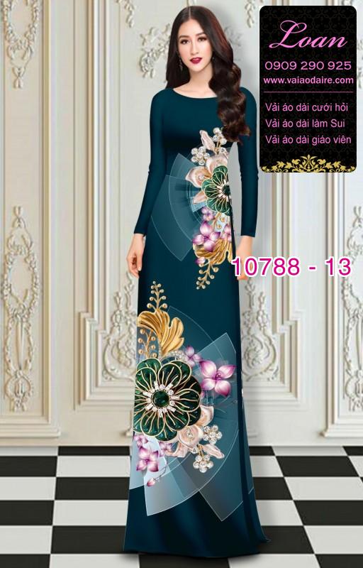 Vải áo dài hoa 3D