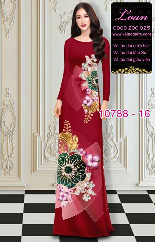 Vải áo dài hoa 3D