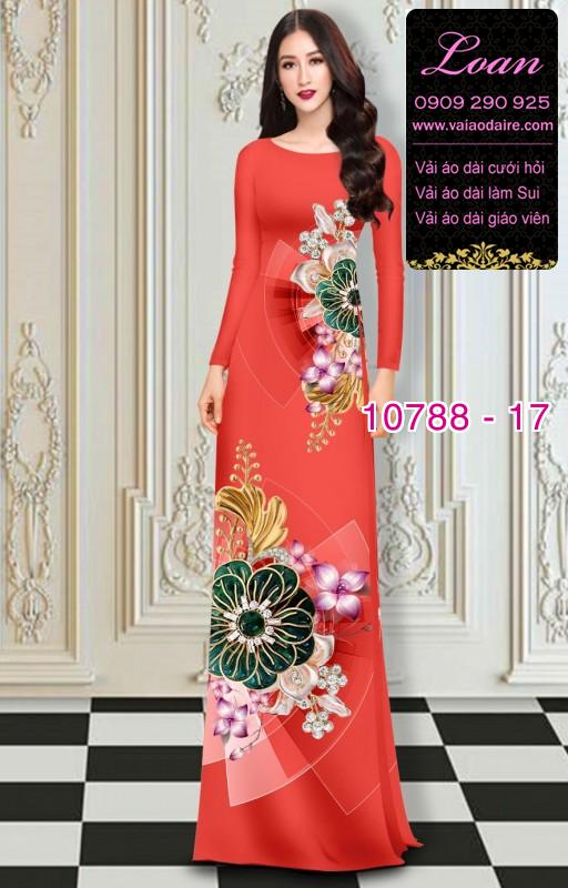 Vải áo dài hoa 3D