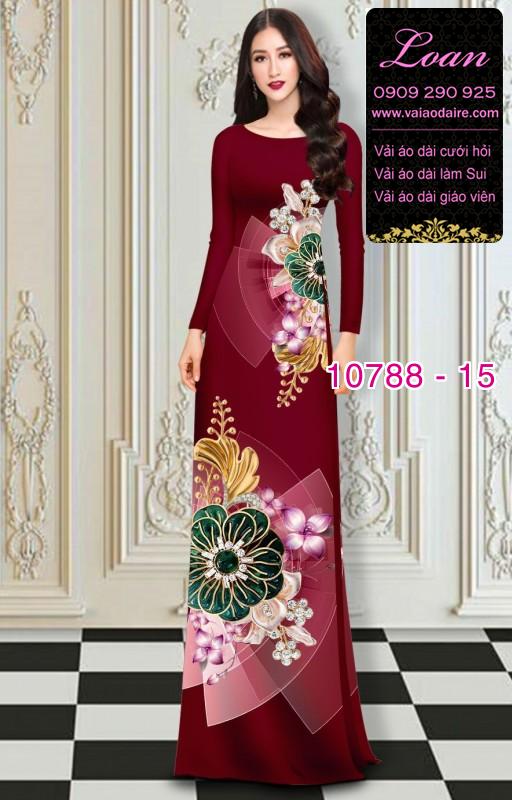 Vải áo dài hoa 3D