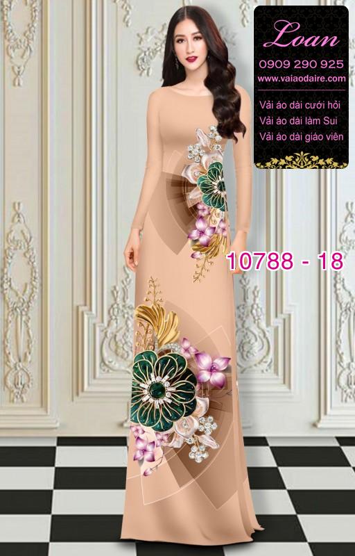 Vải áo dài hoa 3D