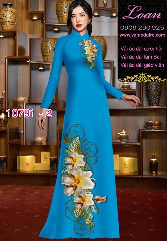 Vải áo dài hoa 3D