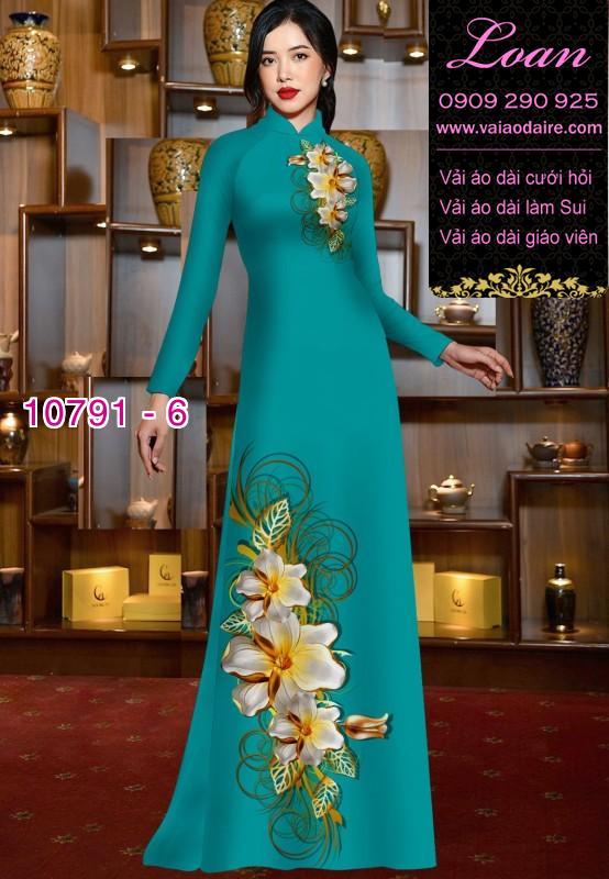 Vải áo dài hoa 3D