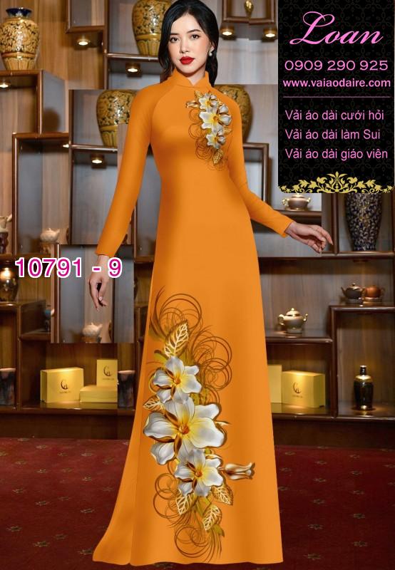 Vải áo dài hoa 3D